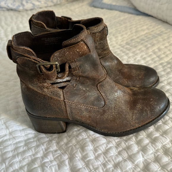 Diba True Distressed Leather Ankle Boots Size 7.5 - Picture 1 of 7